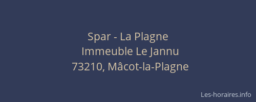 Spar - La Plagne
