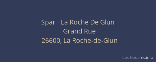 Spar - La Roche De Glun