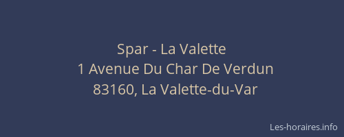 Spar - La Valette