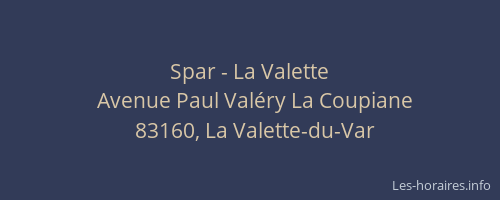Spar - La Valette