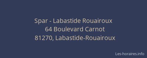 Spar - Labastide Rouairoux