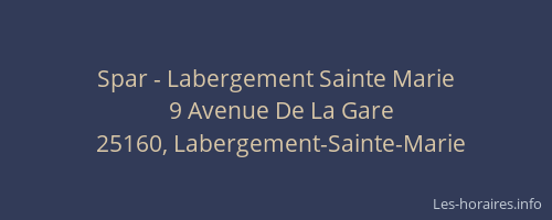Spar - Labergement Sainte Marie