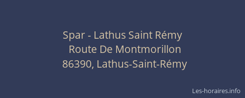 Spar - Lathus Saint Rémy