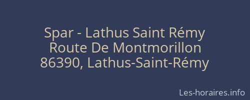 Spar - Lathus Saint Rémy