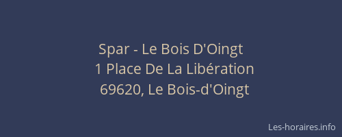 Spar - Le Bois D'Oingt