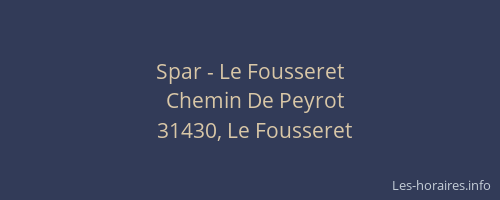 Spar - Le Fousseret