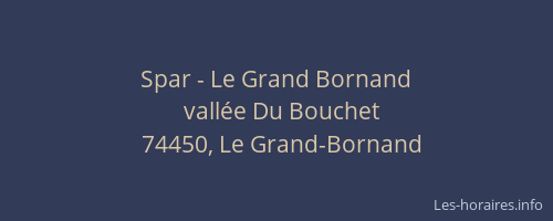 Spar - Le Grand Bornand
