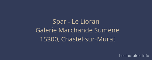 Spar - Le Lioran