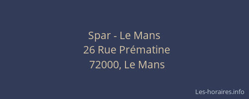 Spar - Le Mans
