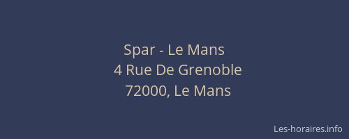 Spar - Le Mans