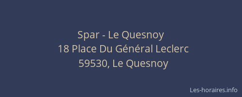 Spar - Le Quesnoy