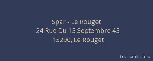 Spar - Le Rouget