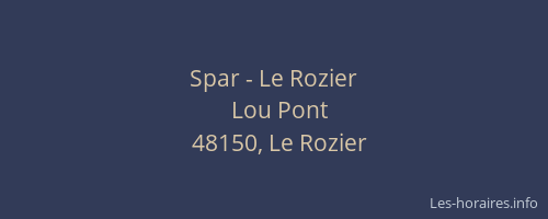 Spar - Le Rozier