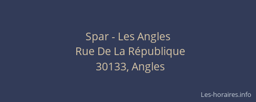 Spar - Les Angles