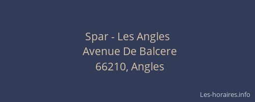 Spar - Les Angles