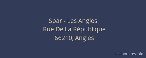 Spar - Les Angles
