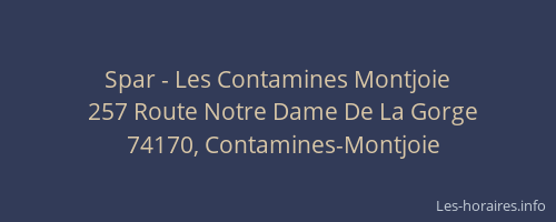 Spar - Les Contamines Montjoie