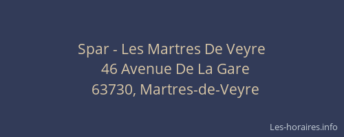 Spar - Les Martres De Veyre