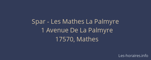Spar - Les Mathes La Palmyre
