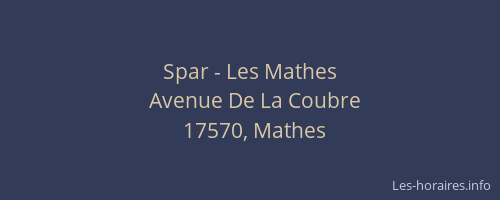 Spar - Les Mathes