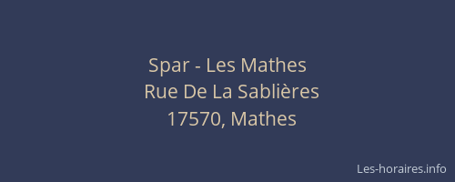 Spar - Les Mathes