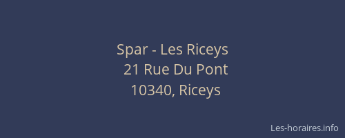 Spar - Les Riceys