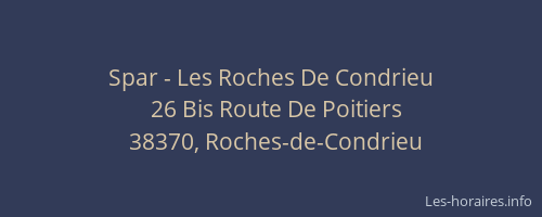 Spar - Les Roches De Condrieu