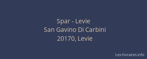 Spar - Levie