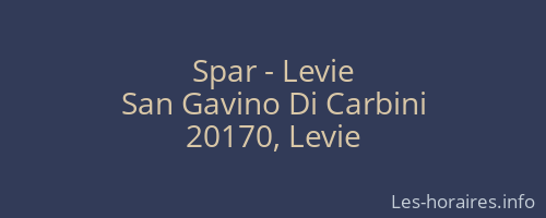 Spar - Levie