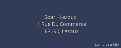 Spar - Lezoux