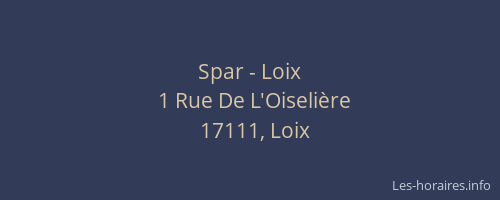Spar - Loix