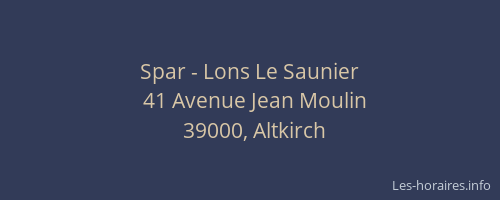 Spar - Lons Le Saunier