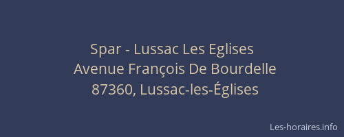 Spar - Lussac Les Eglises