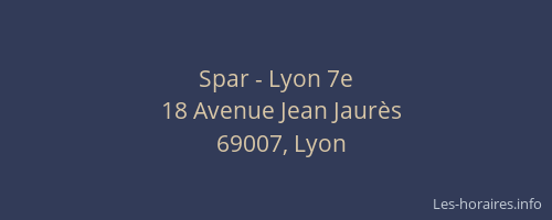 Spar - Lyon 7e