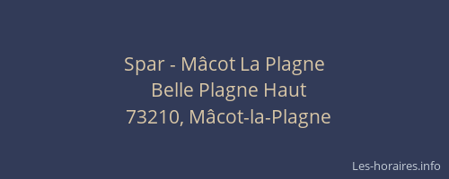 Spar - Mâcot La Plagne