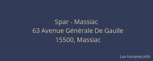 Spar - Massiac