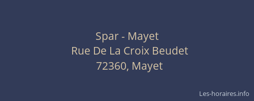 Spar - Mayet