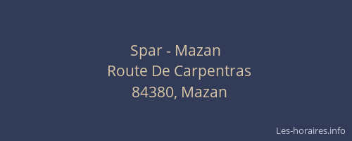 Spar - Mazan