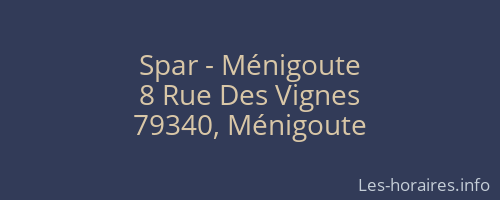 Spar - Ménigoute