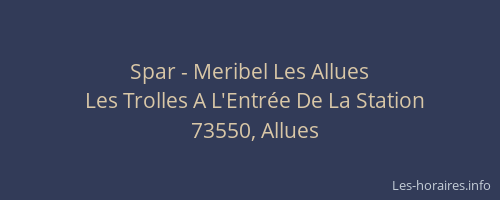 Spar - Meribel Les Allues