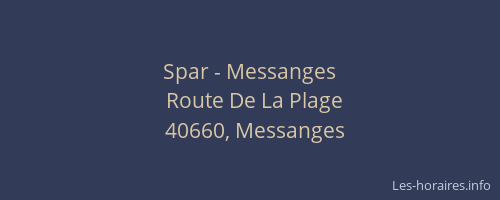 Spar - Messanges