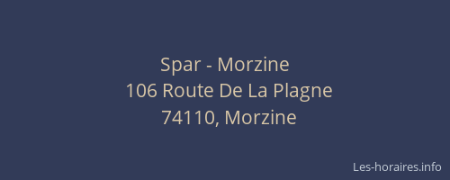 Spar - Morzine