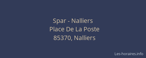 Spar - Nalliers