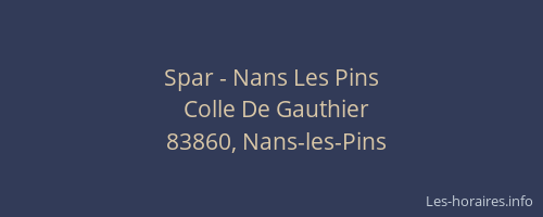 Spar - Nans Les Pins