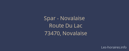 Spar - Novalaise