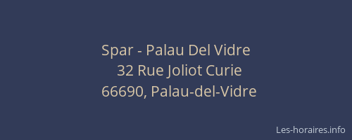 Spar - Palau Del Vidre
