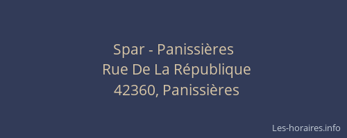 Spar - Panissières