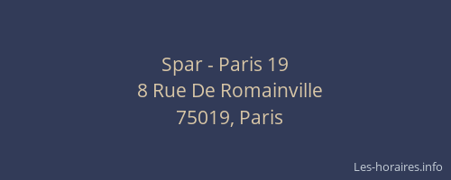 Spar - Paris 19