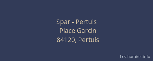 Spar - Pertuis