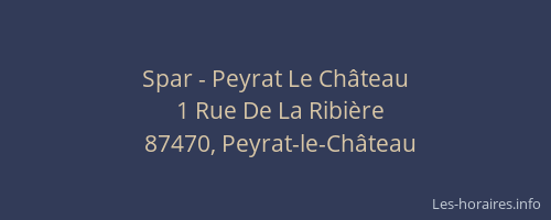 Spar - Peyrat Le Château